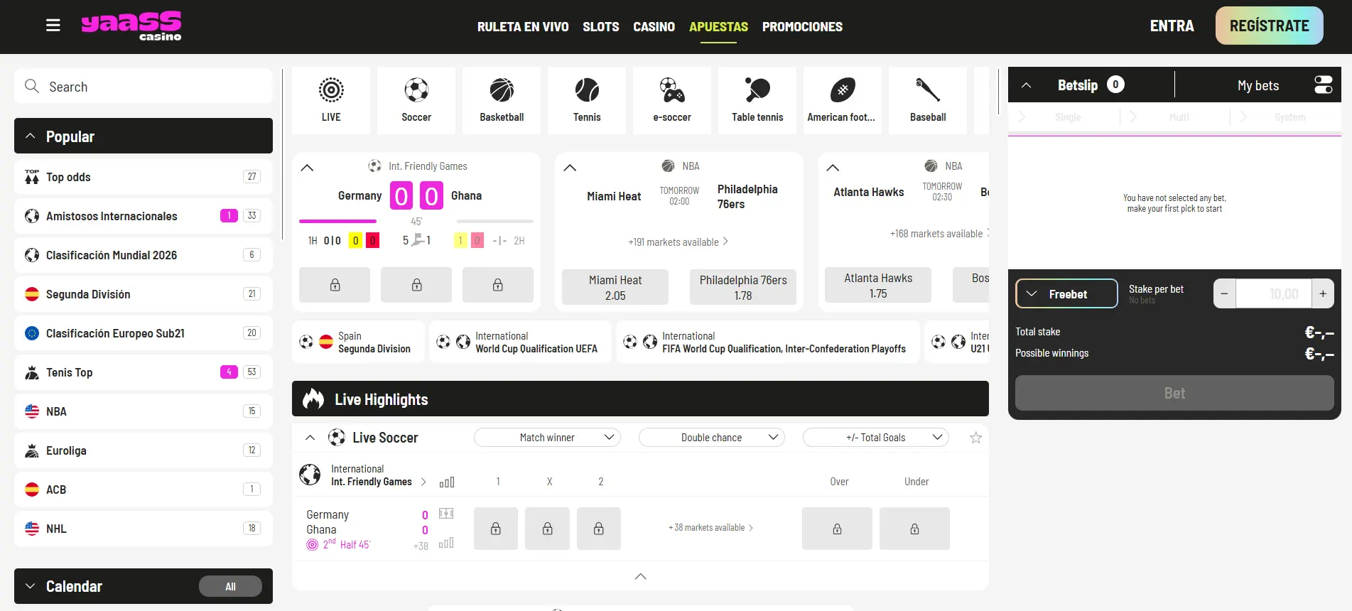 Yaass apuestas online casino España